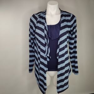 Liz Claiborne OpenFront Cardigan Black/Blue Medium